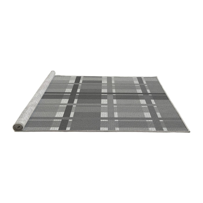 Sideview of Machine Washable Transitional Smokey Gray Rug, wshpat1553gry