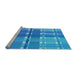 Sideview of Machine Washable Transitional Neon Blue Rug, wshpat1553lblu