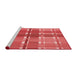 Sideview of Machine Washable Transitional Red Rug, wshpat1553rd