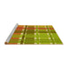 Sideview of Machine Washable Transitional Green Rug, wshpat1553yw