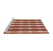 Sideview of Machine Washable Transitional Brown Sand Brown Rug, wshpat1554brn