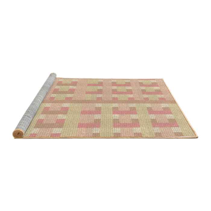 Sideview of Machine Washable Transitional Orange Rug, wshpat1555brn
