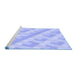 Sideview of Machine Washable Transitional Sky Blue Rug, wshpat1556blu