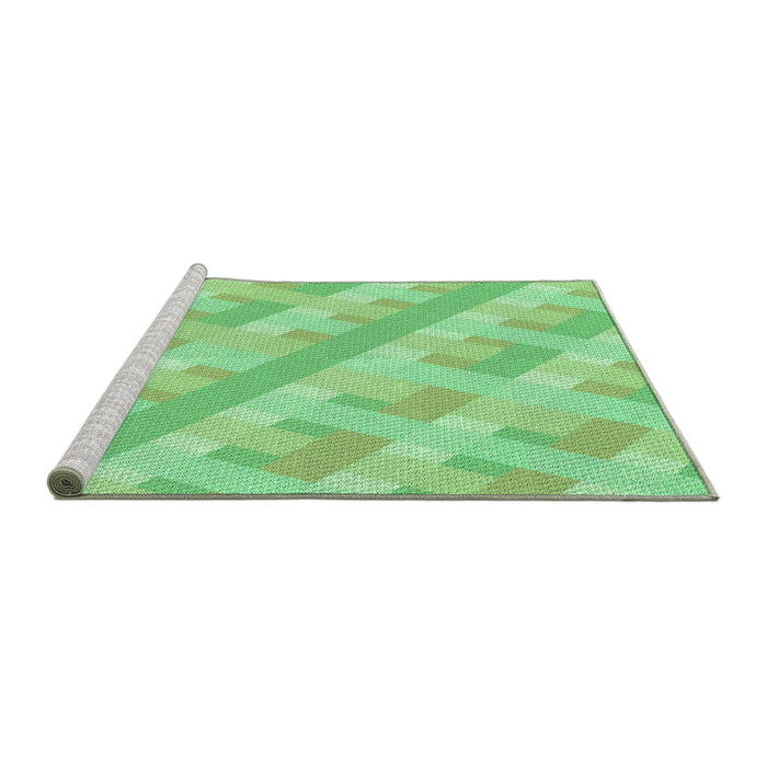 Sideview of Machine Washable Transitional Jade Green Rug, wshpat1556grn