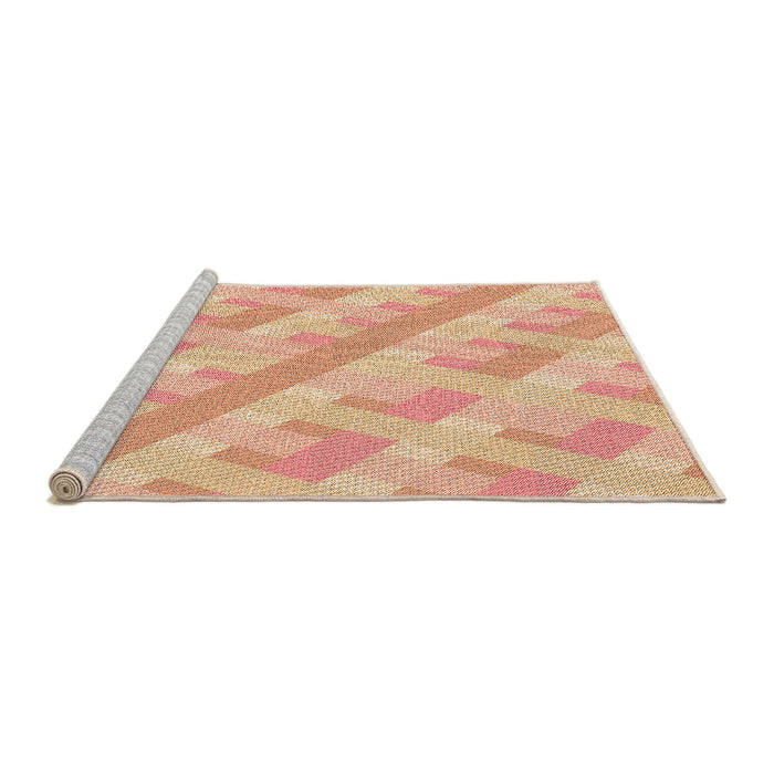 Sideview of Machine Washable Transitional Orange Rug, wshpat1556org