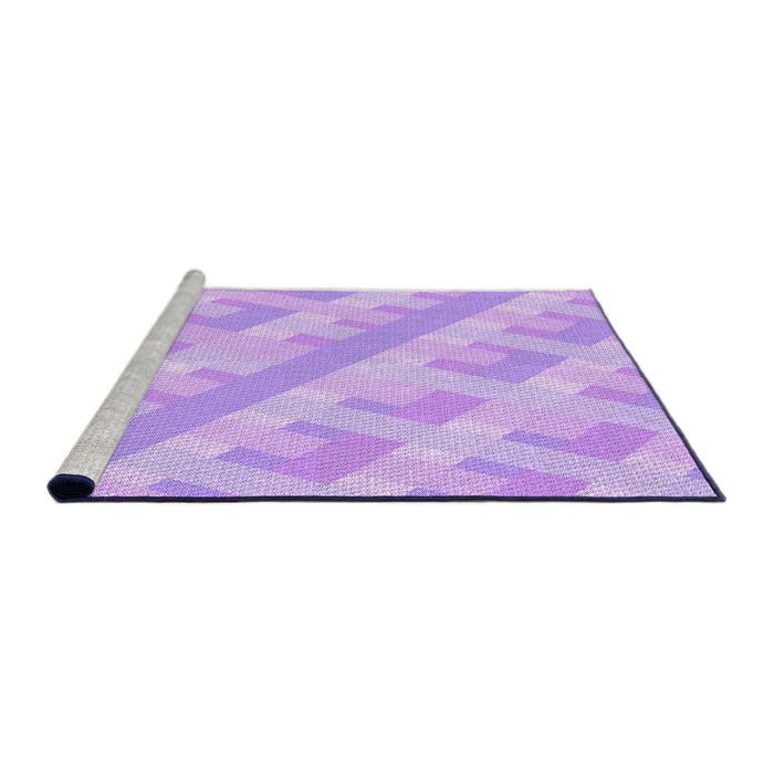 Sideview of Machine Washable Transitional Purple Rug, wshpat1556pur