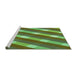 Sideview of Machine Washable Transitional Green Rug, wshpat1557grn