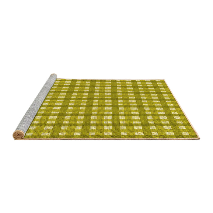 Sideview of Machine Washable Transitional Bright Gold Yellow Rug, wshpat1558yw