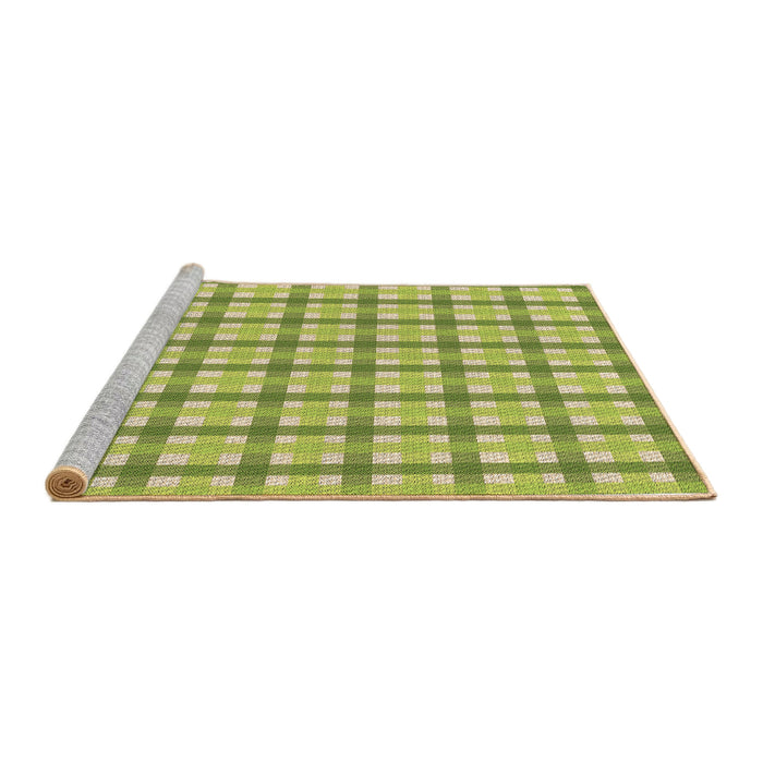 Sideview of Machine Washable Transitional Green Rug, wshpat1559brn
