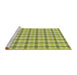 Sideview of Machine Washable Transitional Green Rug, wshpat1559brn