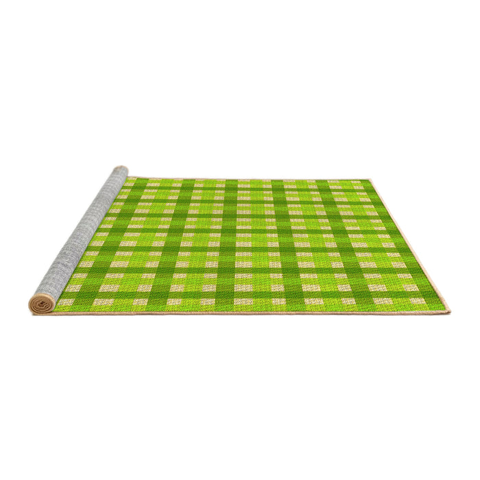 Sideview of Machine Washable Transitional Green Yellow Green Rug, wshpat1559yw