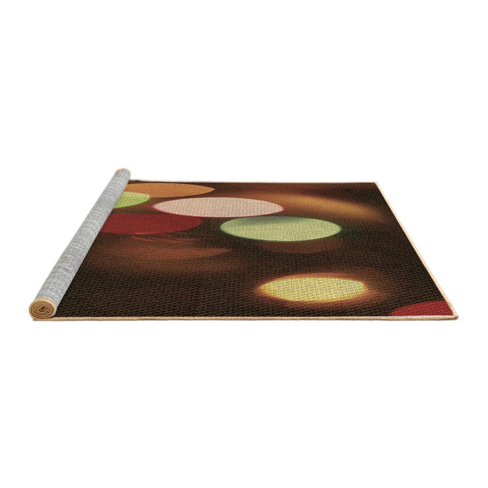 Sideview of Machine Washable Transitional Light Brown Rug, wshpat156brn