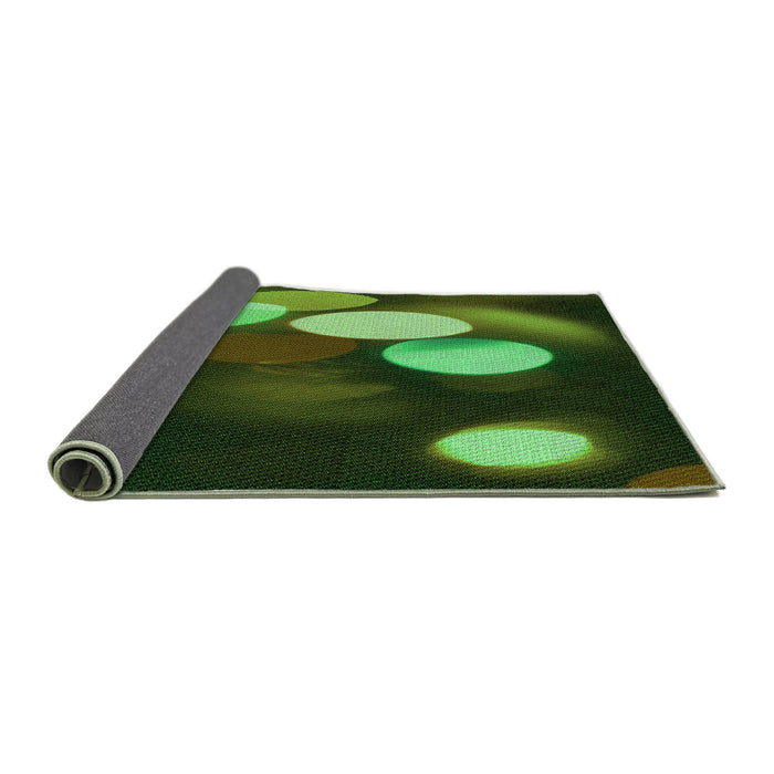 Thickness of Patterned Dark Lime Green Rug, pat156grn