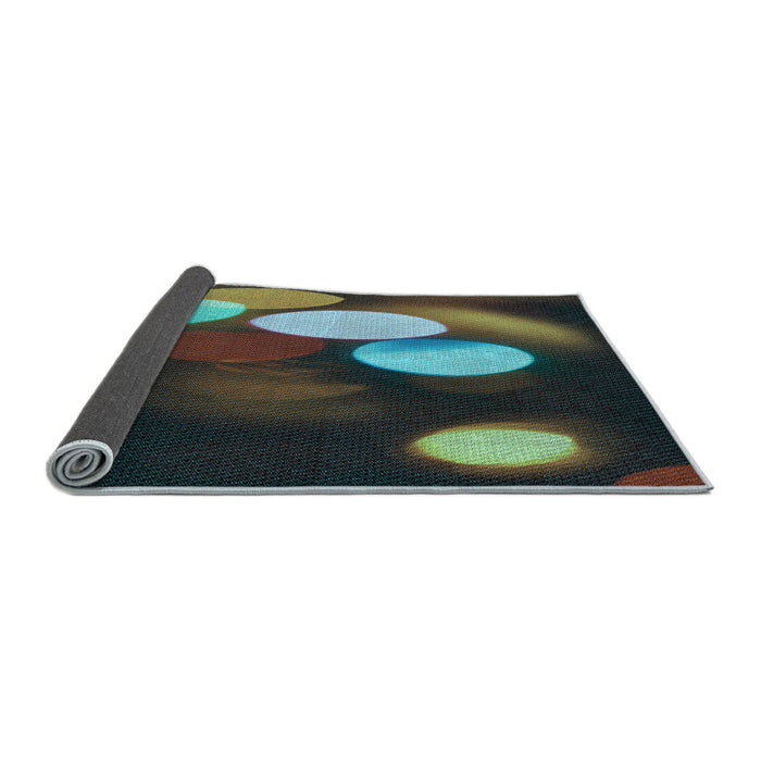 Thickness of Patterned Midnight Gray Rug, pat156lblu