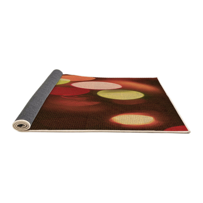 Thickness of Patterned Maroon Red Rug, pat156org