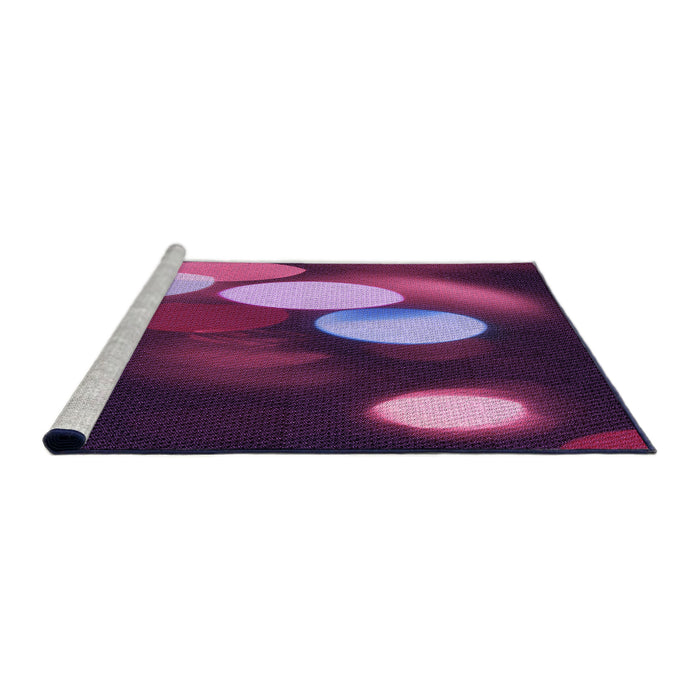 Sideview of Machine Washable Transitional Orchid Purple Rug, wshpat156pur
