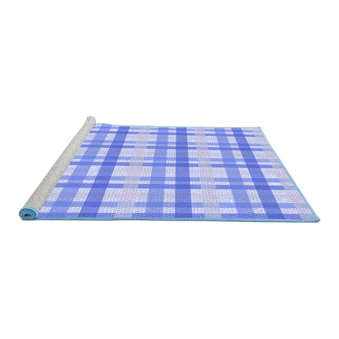 Sideview of Machine Washable Transitional Sky Blue Rug, wshpat1560blu