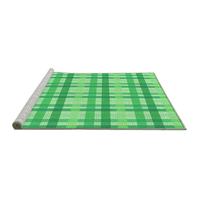Sideview of Machine Washable Transitional Green Rug, wshpat1560grn