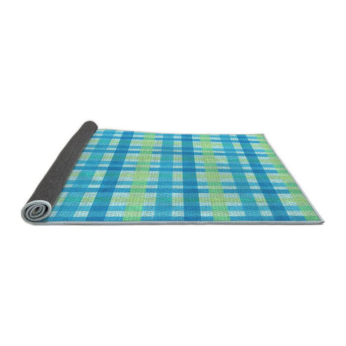 Thickness of Patterned Dark Turquoise Green Rug, pat1560lblu