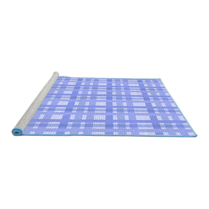 Sideview of Machine Washable Transitional Sky Blue Rug, wshpat1561blu