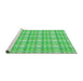 Sideview of Machine Washable Transitional Neon Green Rug, wshpat1561grn