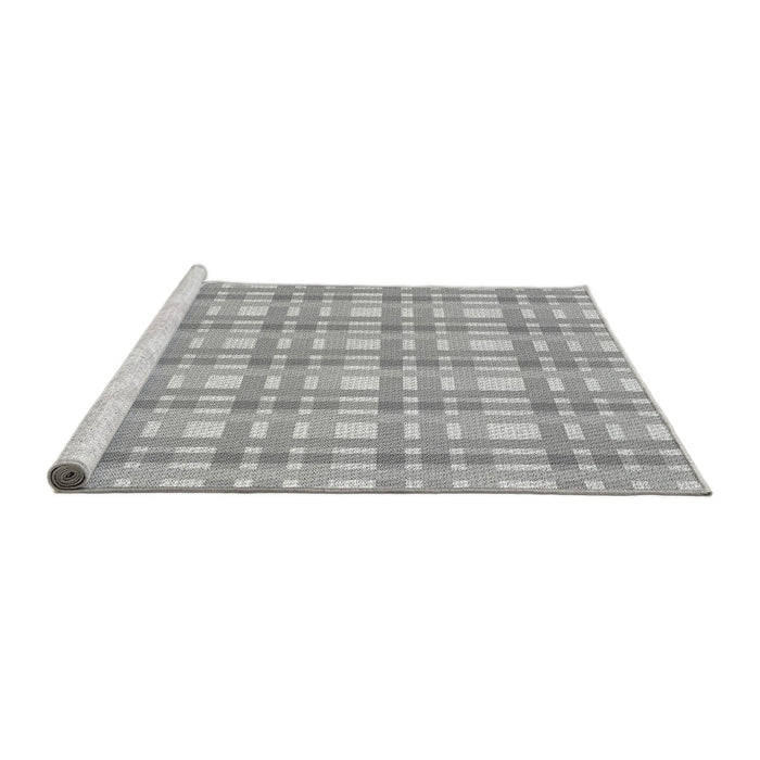 Sideview of Machine Washable Transitional Platinum Silver Gray Rug, wshpat1561gry