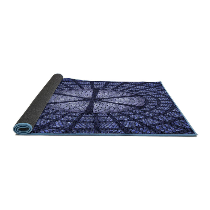 Thickness of Patterned Midnight Blue Rug, pat1562blu