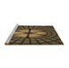 Sideview of Machine Washable Transitional Copper Brown Rug, wshpat1562brn