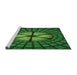 Sideview of Machine Washable Transitional Deep Emerald Green Rug, wshpat1562grn