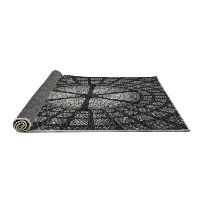 Thickness of Patterned Charcoal Black Rug, pat1562gry