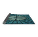 Thickness of Patterned Deep Teal Green Rug, pat1562lblu