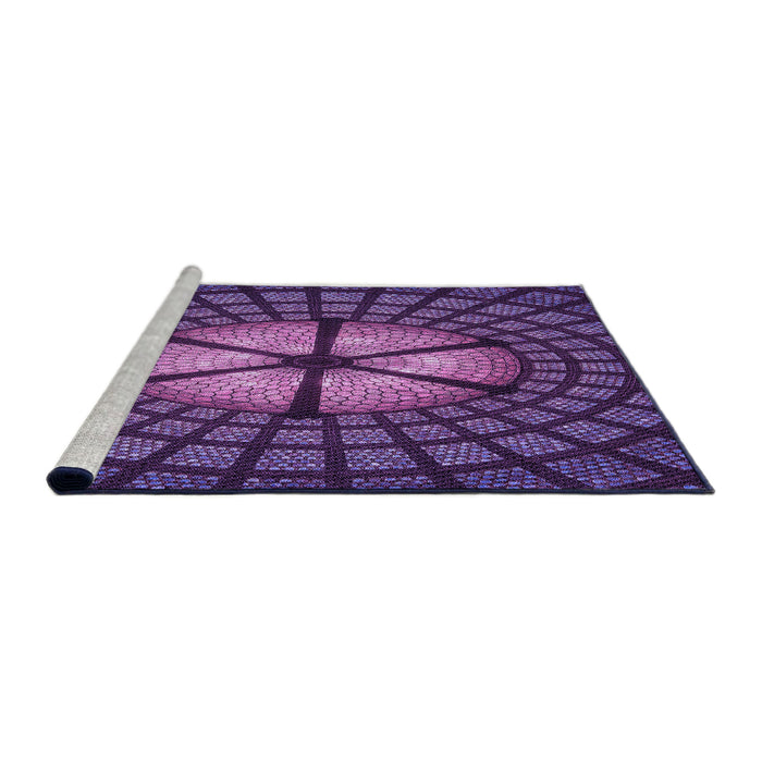 Sideview of Machine Washable Transitional Purple Rug, wshpat1562pur