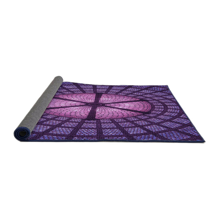 Thickness of Patterned Purple Rug, pat1562pur