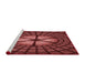 Sideview of Machine Washable Transitional Dark Red Rug, wshpat1562rd