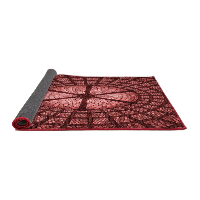 Thickness of Patterned Dark Red Rug, pat1562rd