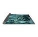 Thickness of Patterned Medium Teal Green Rug, pat1563lblu