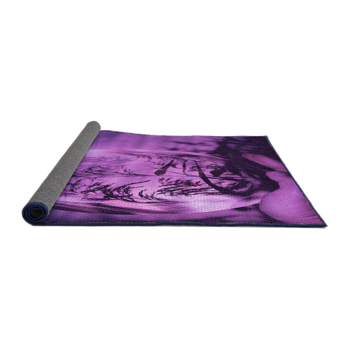 Thickness of Patterned Bright Purple Rug, pat1563pur