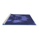 Sideview of Machine Washable Transitional Royal Blue Rug, wshpat1564blu