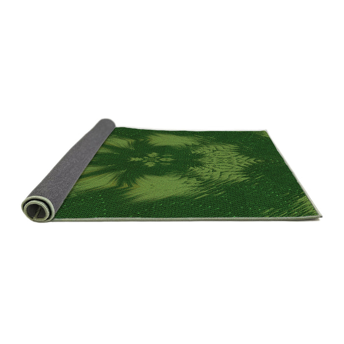 Thickness of Patterned Dark Lime Green Rug, pat1564grn