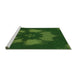 Sideview of Machine Washable Transitional Dark Lime Green Rug, wshpat1564grn