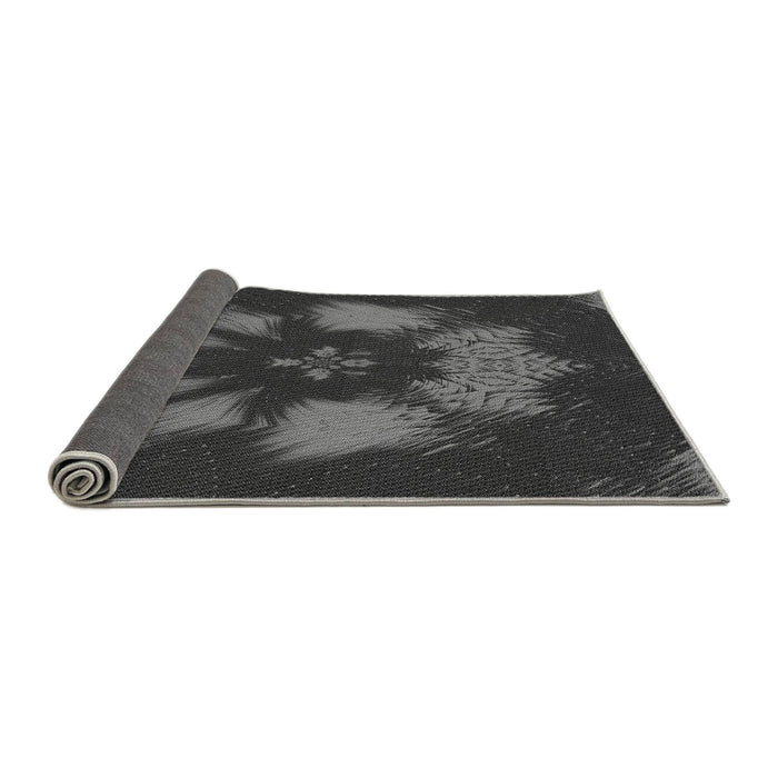 Thickness of Patterned Charcoal Black Rug, pat1564gry