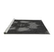 Sideview of Machine Washable Transitional Charcoal Black Rug, wshpat1564gry