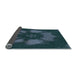 Thickness of Patterned Deep Teal Green Rug, pat1564lblu