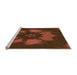 Sideview of Machine Washable Transitional Mahogany Brown Rug, wshpat1564org