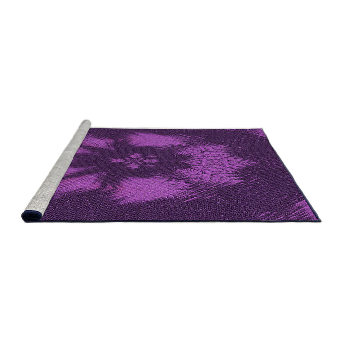 Sideview of Machine Washable Transitional Dark Orchid Purple Rug, wshpat1564pur