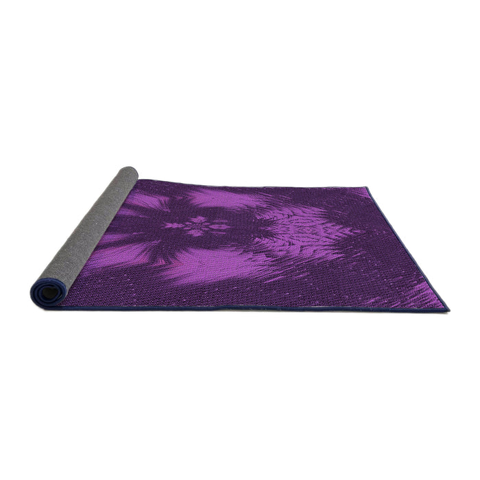 Thickness of Patterned Dark Orchid Purple Rug, pat1564pur