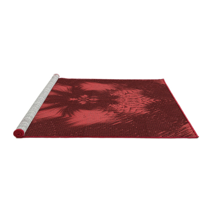 Sideview of Machine Washable Transitional Red Rug, wshpat1564rd