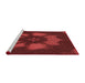 Sideview of Machine Washable Transitional Red Rug, wshpat1564rd