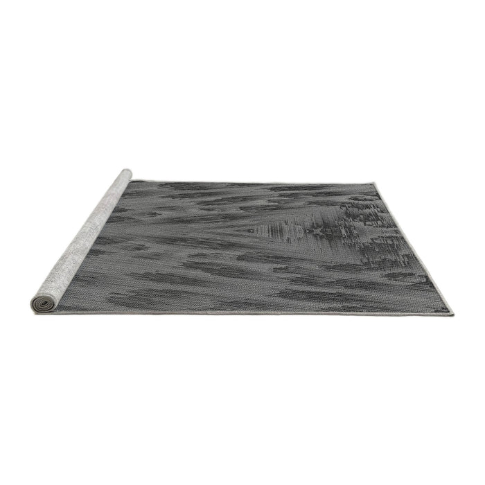 Sideview of Machine Washable Transitional Gray Rug, wshpat1565gry