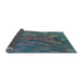 Thickness of Patterned Deep-Sea Green Rug, pat1565lblu